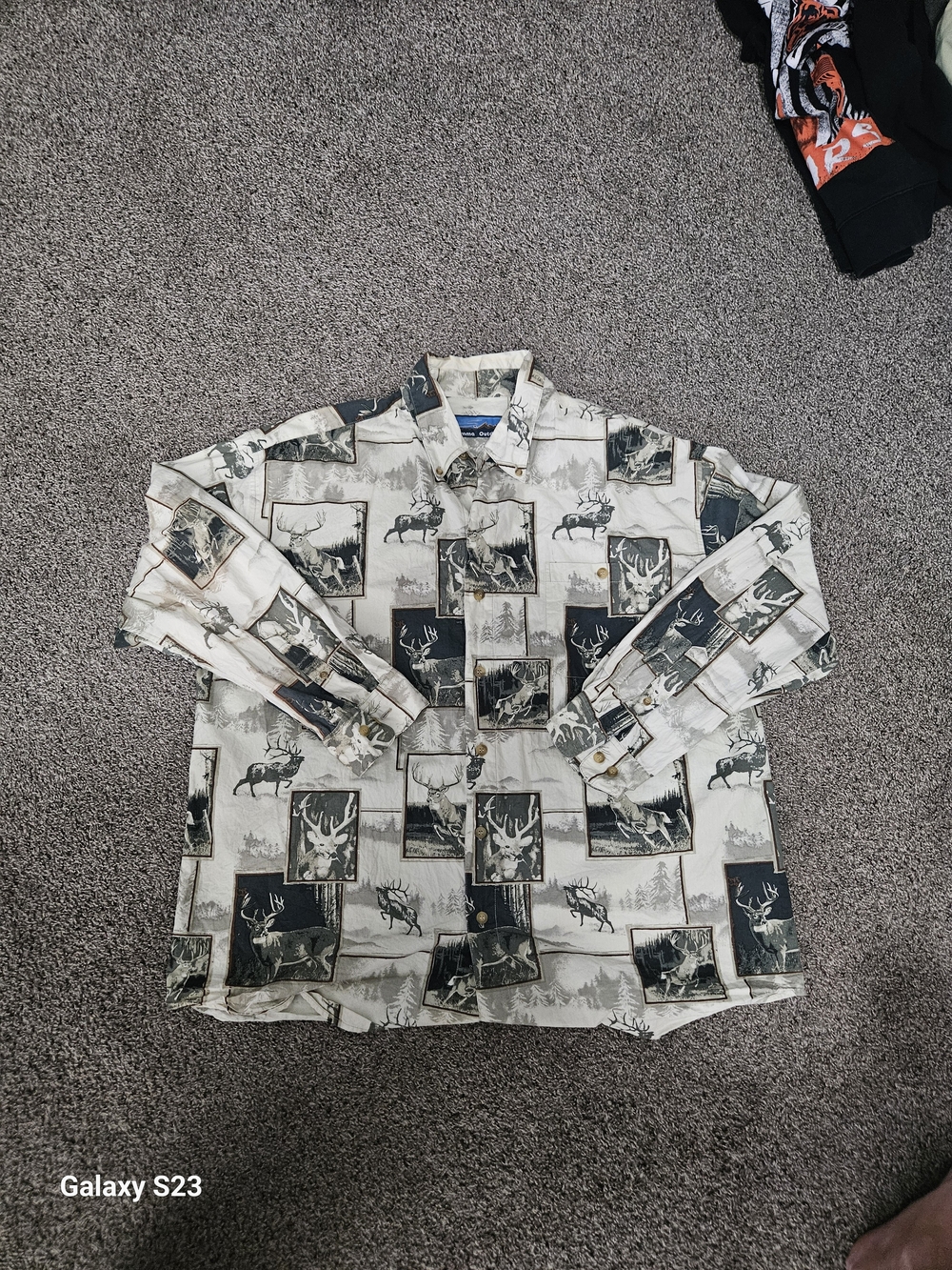 Summa Outdoor Men's XL Deer Elk Hunting All Over Print Long Sleeve Button Up Shi